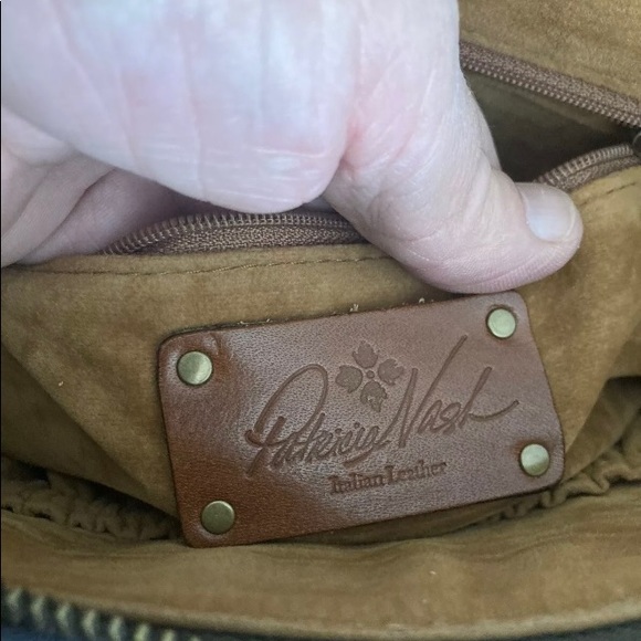 Navy/Gray Flap Leather Handbag Crossbody Medium - Picture 6 of 12